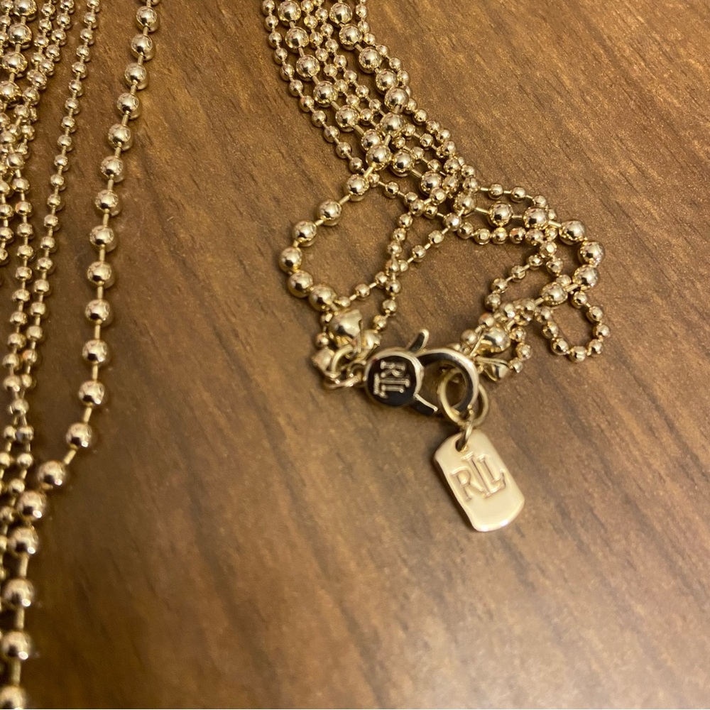 Ralph Lauren Equestrian Bit Stirrup Multi Ball Chain RLL Necklace 36” Inches. - Picture 5 of 8